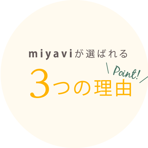 miyaviが選ばれる3つの理由